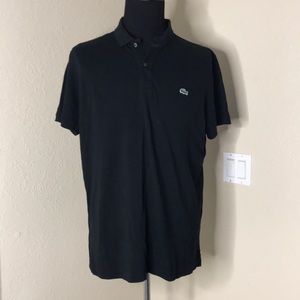 LACOSTE Slim Fit Black Logo Polo Shirt 4X